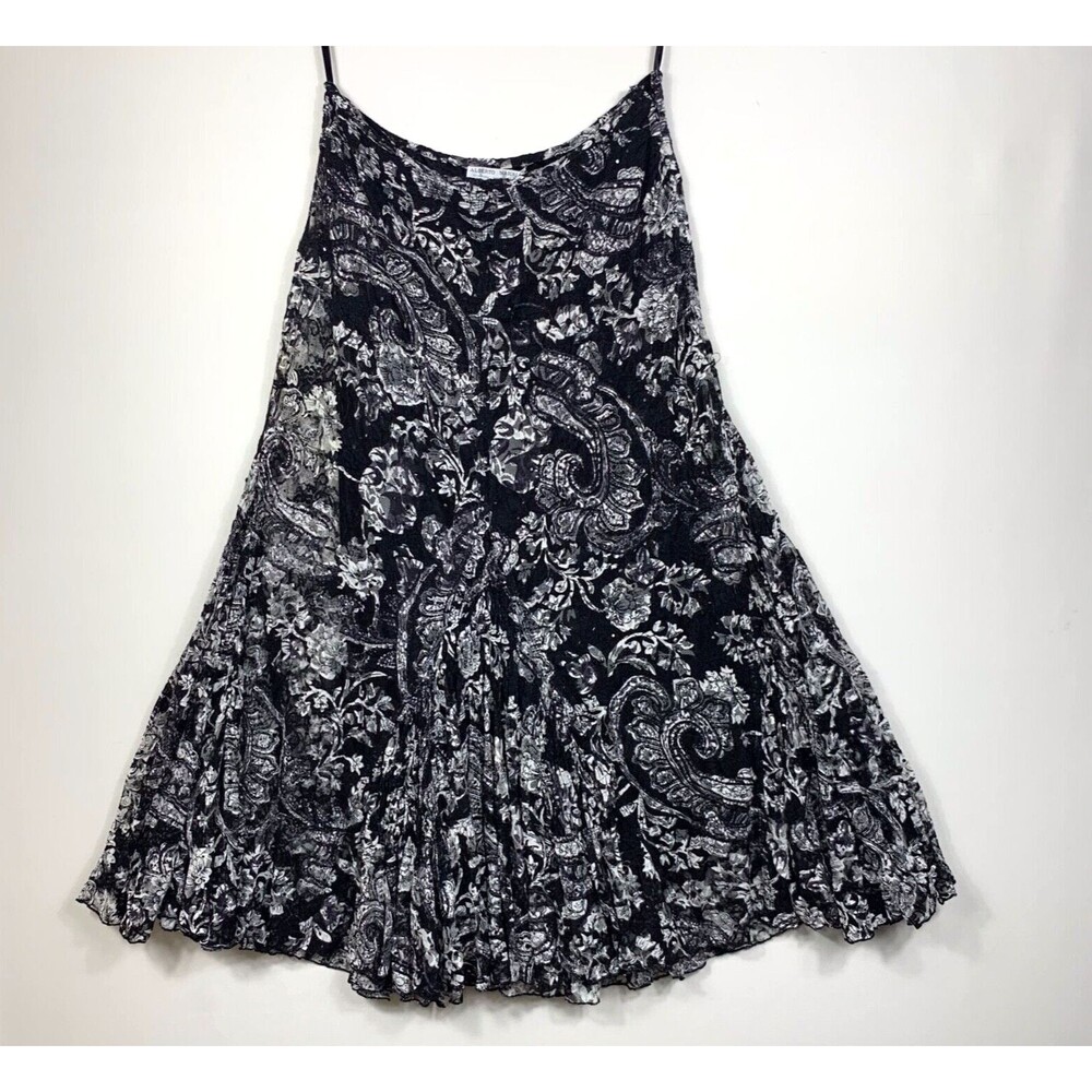 Alberto Makali Black Skirt Womens 12 Ruffles Layers Lined Dance Goth Paisley